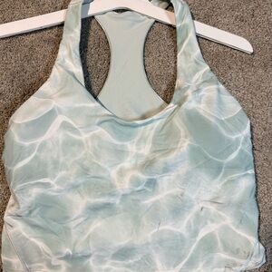 CALIA by Carrie Underwood Light Blue Patterned Crop Top